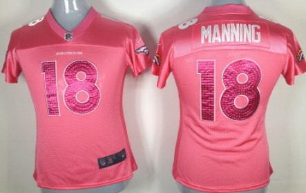 Nike NFL Women's Denver Broncos 18 Tennessee Peyton Manning Pink Nike Jerseys